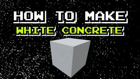 How To Make White Concrete In Minecraft Survival Mode : Information