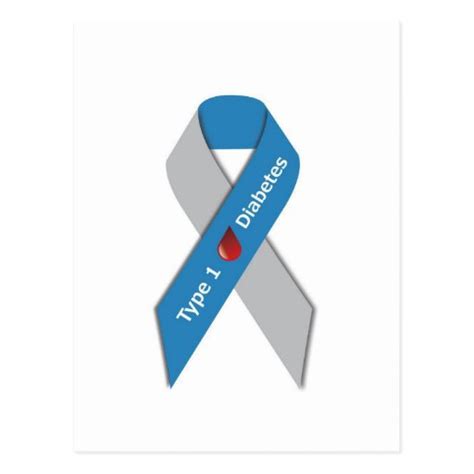 Type 1 Diabetes Awareness Ribbon Post Cards Zazzle
