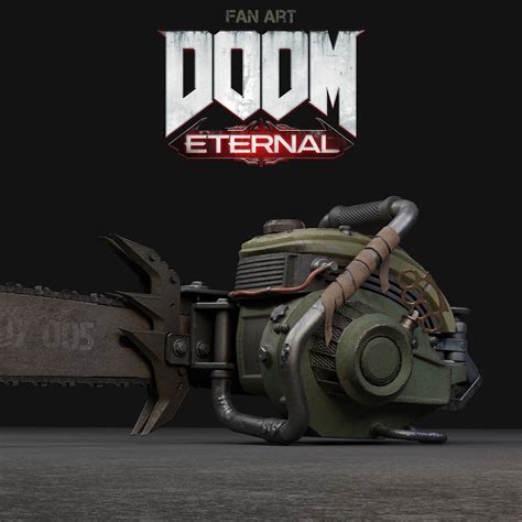 Artstation Doom Chainsaw Doomguy Fanart