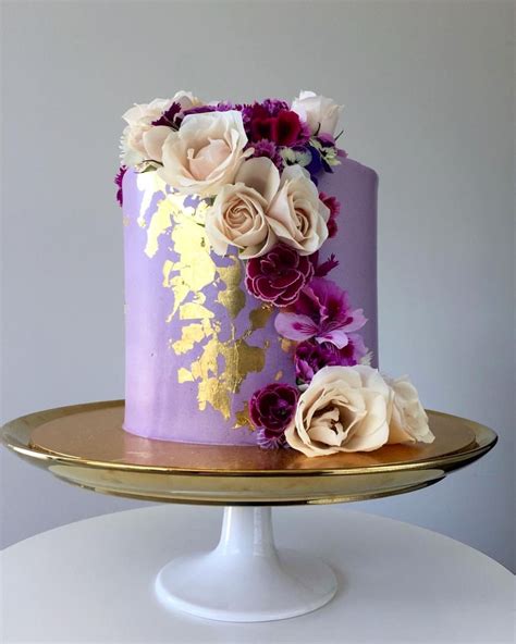 Lottieandbelle Elegant Birthday Cakes Tiered Cakes Birthday Purple