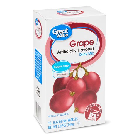 Great Value Grape Drink Mix 032 Oz 16 Count