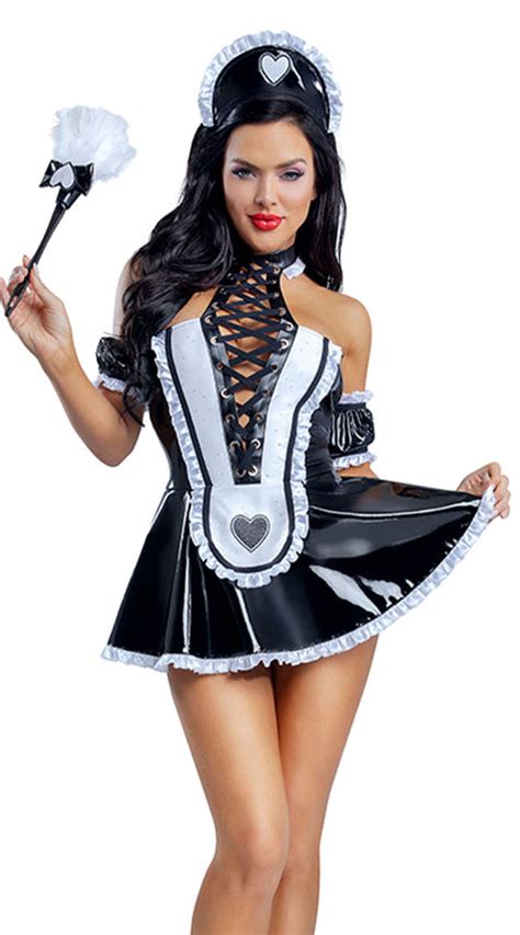 lace up french maid costume sexy french maid costume
