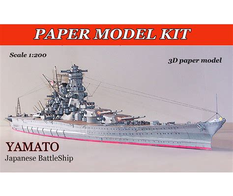 Paper Model Warships Papercraft D Ship Model Kit Battleship Etsy Uk