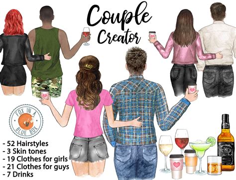 Couple Creator Couple Clipart Custom Male And Female Best Etsy