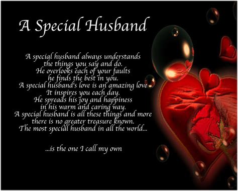 Personalised A Special Husband Poem Valentines Birthday Christmas Gift