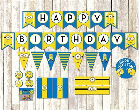 Minions Party Decorations Despicable Me Birthday Instant Download