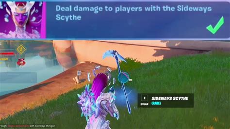 Deal Damage To Players With The Sideways Scythe Fortnite YouTube