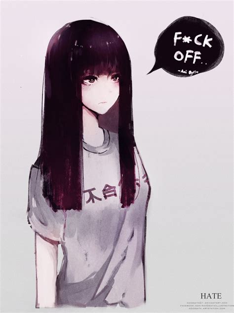 Pretty Emo Anime Girl With Black Hair