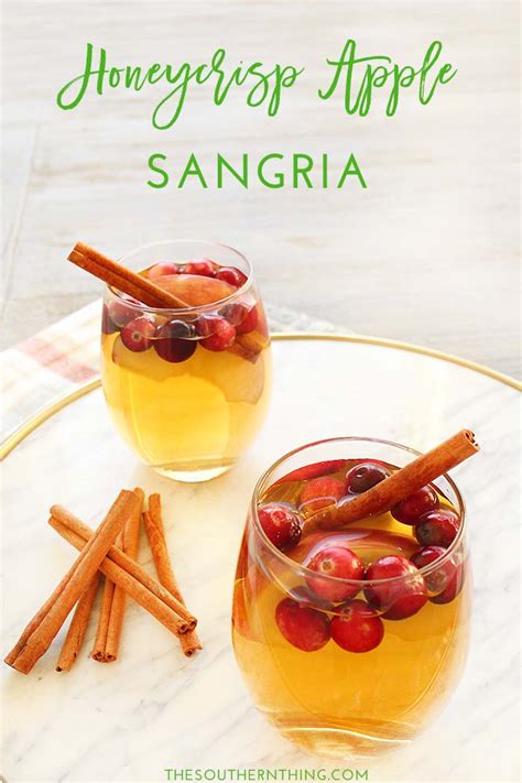 Honeycrisp Apple Sangria Recipe Fall Cider Sangria • The Southern Thing