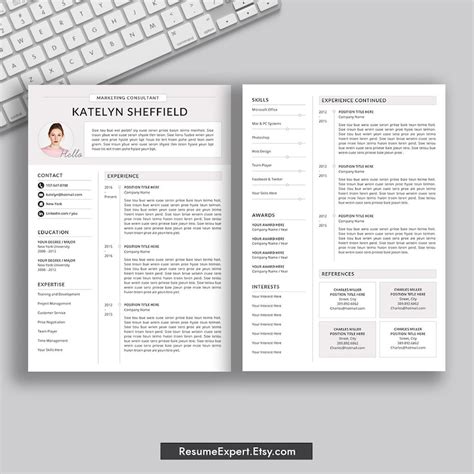 New Zealand Cv Template Resume Template For Word Creative Etsy
