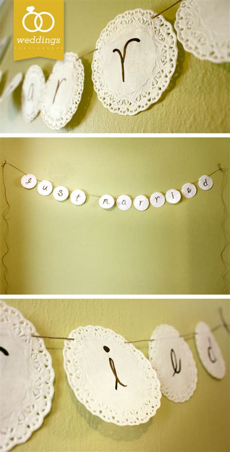 Diy Doily Just Married Banner Sarah Hearts