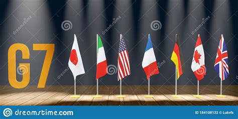 Briefing with acting assistant secretary for european and eurasian affairs philip t. G7 Summit Or Meeting Concept. Row From Flags Of Members Of G7 Group Of Seven And List Of ...