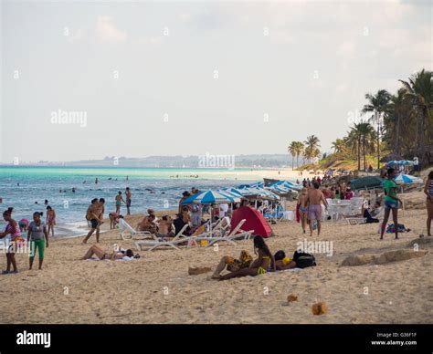 People Resting On The Beach Near Guanabo Playas Del Este La Habana