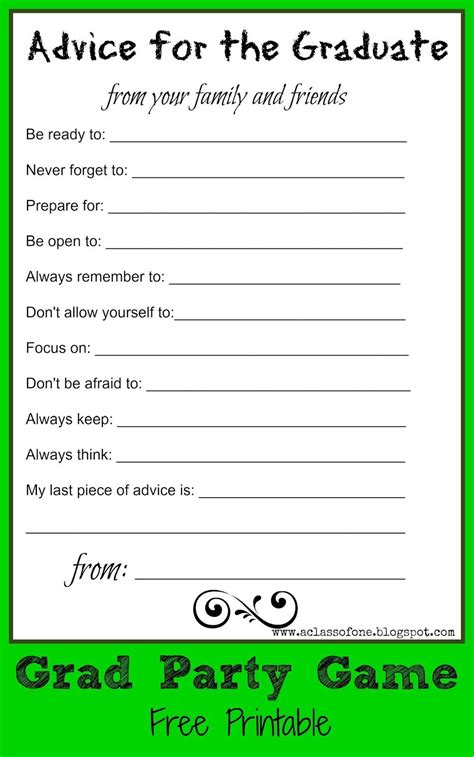 Free Printable Graduation Party Checklist