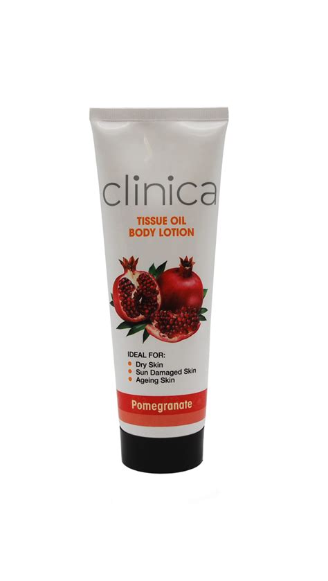 Clinica Tissue Oil Body Lotion Pomegranate 250g Clinica Pharmaceuticals