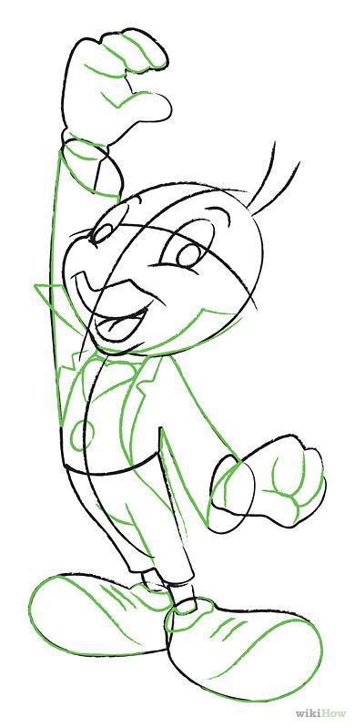Draw Jiminy Cricket Happy Drawing Disney Drawings Drawings