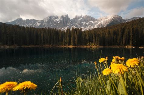Free Photo Beautiful Landscape Of A Small Turquoise Alpine Lake Under