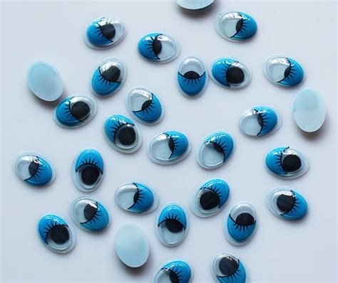 blue oval 16 12mm plastic eyes doll eyes with eyelash 100pcs lot 452000blue in dolls accessories