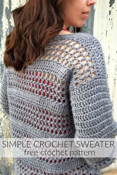 Simple Crochet Sweater Pattern 4 Hooked On Homemade Happiness