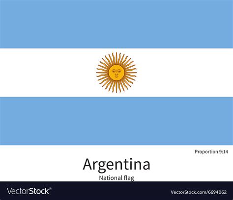 National Flag Of Argentina With Correct Royalty Free Vector