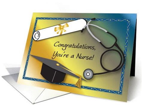 Congratulations Nurse Graduation Diploma Stethoscope Card Nursing