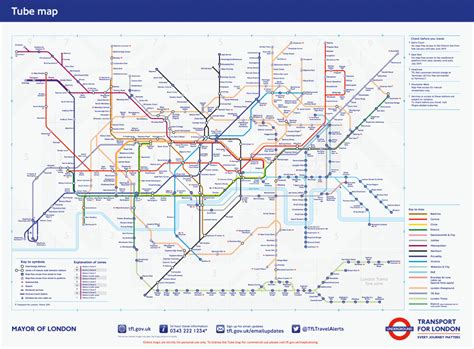 Tube Transport For London Inside Printable Map Of The London