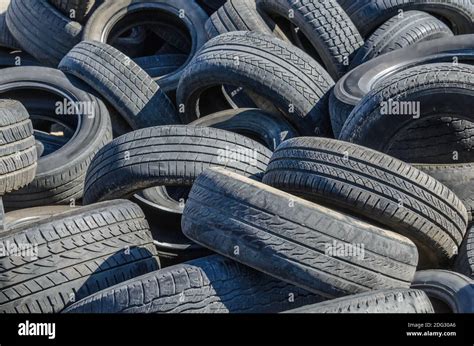 Old Car Tires Stock Photo Alamy