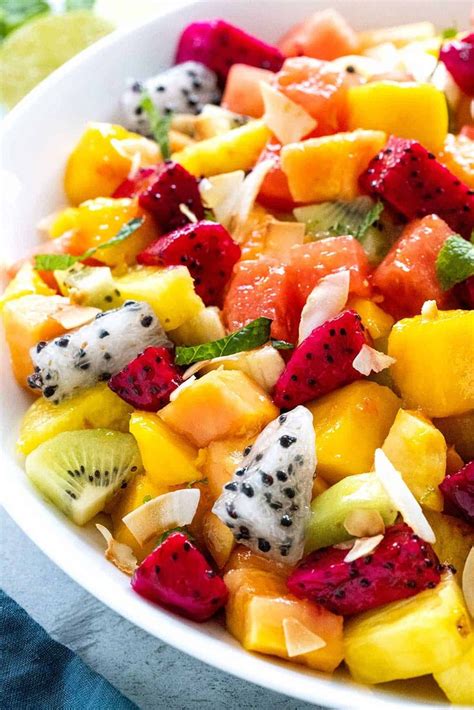 Tropical Fruit Salad With Honey Lime Dressing Recipe Side Dish