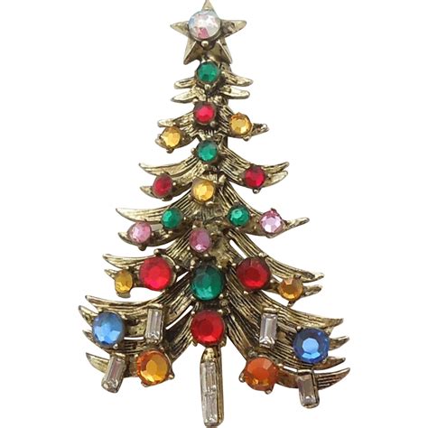 Hollycraft Christmas Tree Pin Jewelry Christmas Tree Christmas