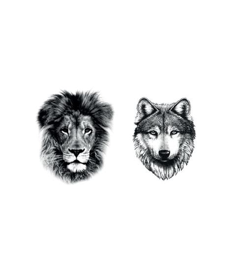 Lionwolf Tattoo X2 Dcer Tatouages Temporaires Éphémères