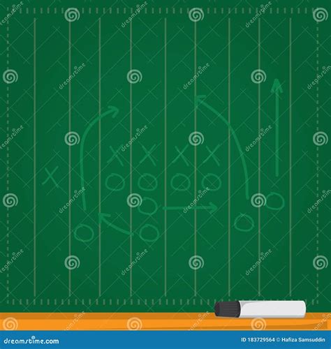 Football Tactics On Green Board Vector Illustration Decorative