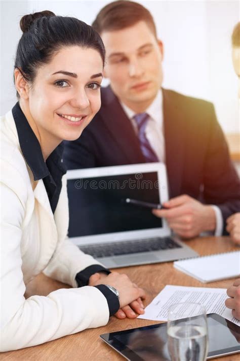 Business People At Meeting In Office Background Successful Negotiation