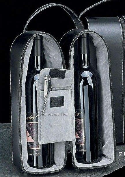 2 Bottle Wine Caddy W Bar Tool In Black Leather Casechina Wholesale 2