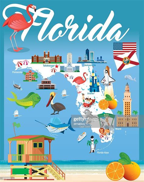Cartoon Map Of Florida High-Res Vector Graphic - Getty Images