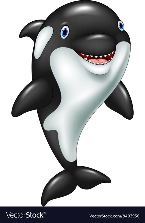 Cartoon Funny Killer Whale Standing Royalty Free Vector