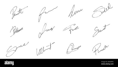 Jeu De Signatures Décriture Manuscrite Pack Vectoriel Avec Signature