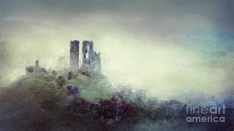 Castle Ruins In The Fog Painting By Kira Hagen Fine Art America