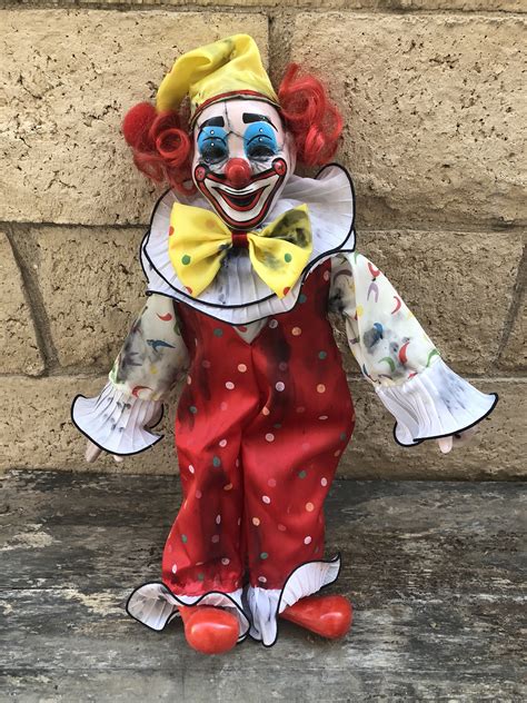 Ooak Sitting Evil Clown Creepy Horror Doll Art By Christie Creepydolls