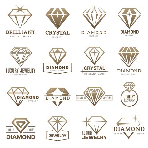 Premium Vector Diamond Logo Stylizes Gemstones Royal Luxury Symbols
