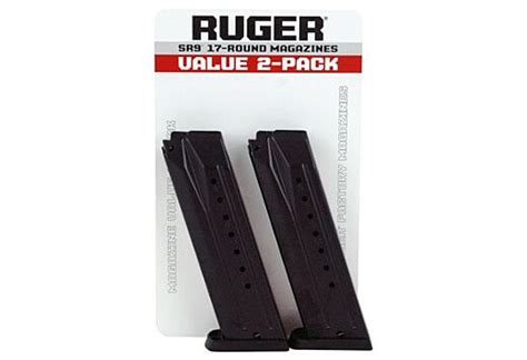 Ruger Magazine Sr9 9mm Luger 17rd Blued Steel 2 Pack