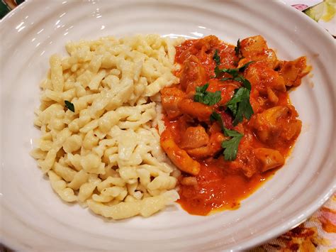 Homemade Chicken Paprikash With Spaetzle R Food