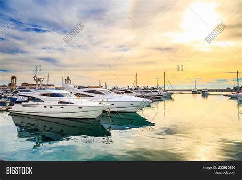 Luxury Yachts Sunset Image And Photo Free Trial Bigstock