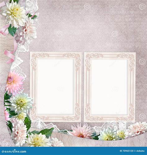 Beautiful Borders With Flowers Lace And Frames On The Vintage