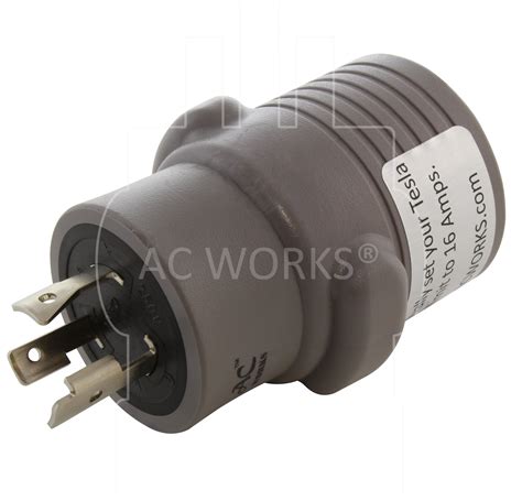 Ac Works® Ev Charging Adapter Nema L6 20p 20a 250v Locking Plug To