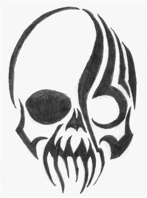 Easy Cool Skull Drawing Clip Art Library