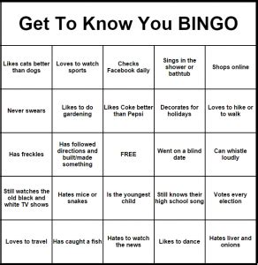 The childish questions don't always make the cut, so try these more mature questions on for size. Get To Know You Bingo | People bingo, Get to know you ...