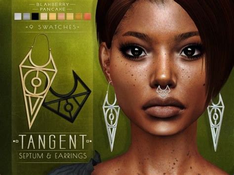 Tangent Septum And Earrings By Blahberry Pancake For The Sims 4