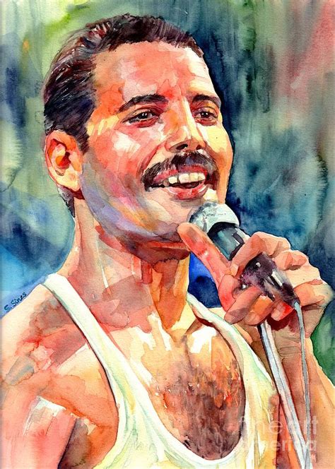 Freddie Mercury Live Aid Painting By Suzann Sines Pixels Merch