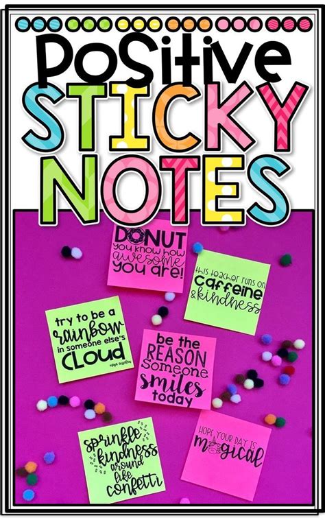 Positive Sticky Note Printables Sticky Notes Post It Notes Notes