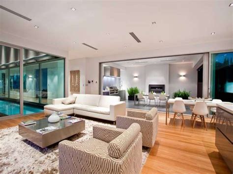 Open Plan Living Room Using White Colours Hardwood Floor Lentine Marine